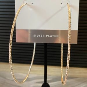 Essentials Textured Omega Hoop Earrings